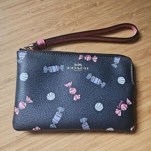 Coach Candy Shop Wristlet Navy Blue & Pink Zip Pouch